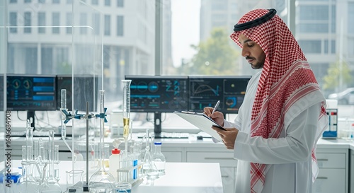 Arab Scientist in Modern Lab: Research & Innovation