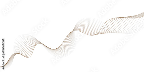 Abstract smooth flowing wave curve style brown  wave design element concept for wallpaper,poster,banner,template white background.
