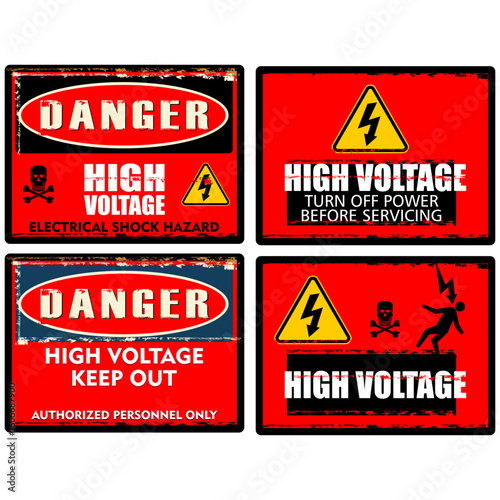 Danger, High Voltage, sign vector