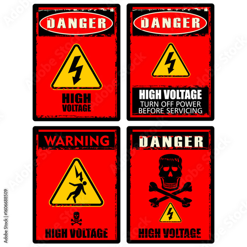 Danger, High Voltage, sign vector