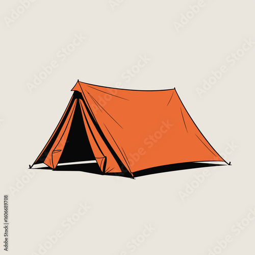 Bright orange a frame tent for outdoor adventures