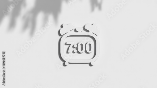 Minimalist White Alarm Clock Showing 700 AM - Morning Routine Concept
