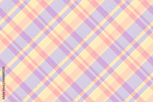 Print check background fabric, repetition tartan pattern plaid. Part seamless texture textile vector in light and lemon chiffon colors.