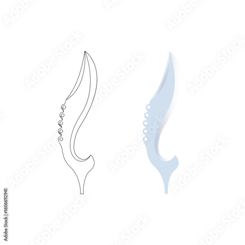 Design concept kujang of traditional Sundanese weapons, West Java, Indonesia