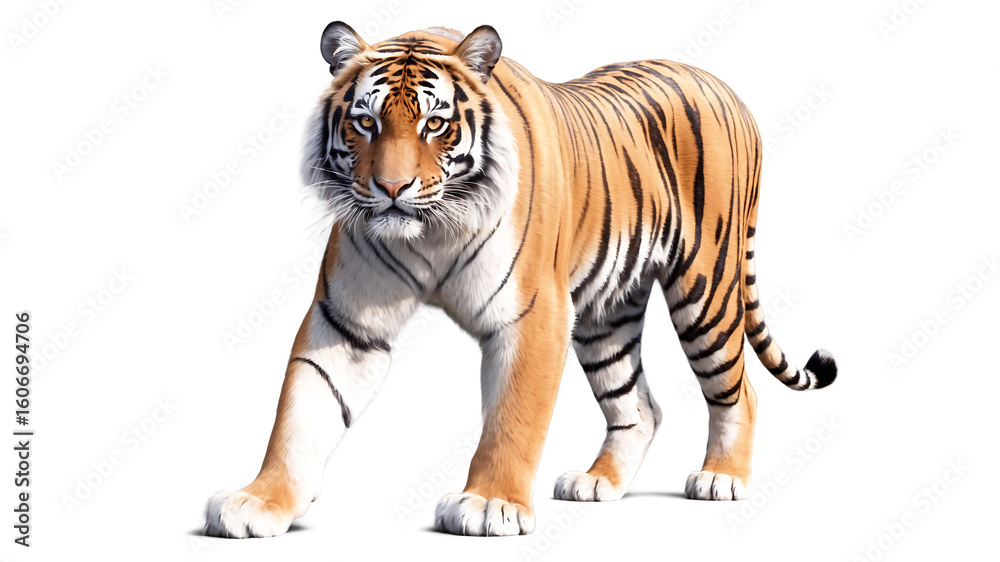 Obraz premium Illustration of tiger walking isolated on transparent background