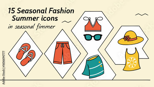 Summer fashion icons collection for seasonal style