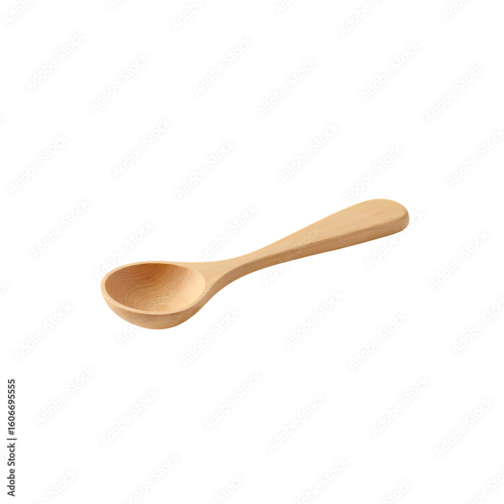 A single wooden spoon centered isolated on transparent background A single wooden spoon centered isolated on transparent background