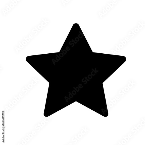 Star icon on transparent background black silhouette rating symbol
