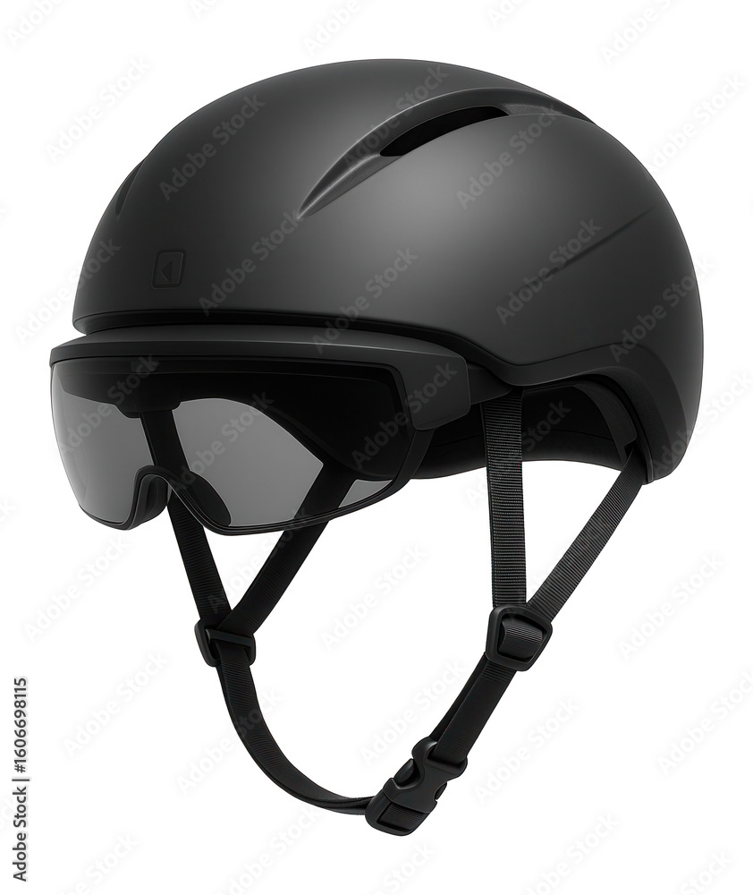 Fototapeta premium Smart cycling helmet with detachable AR display and adjustable chin strap