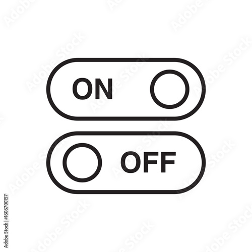 switch on off icon outline editable stroke line drawing eps