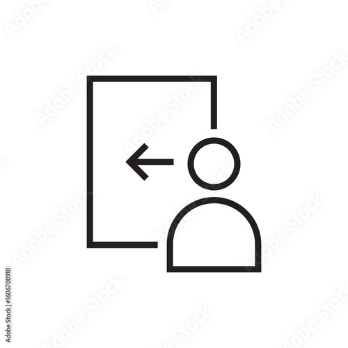 logout login icon outline editable stroke line drawing eps