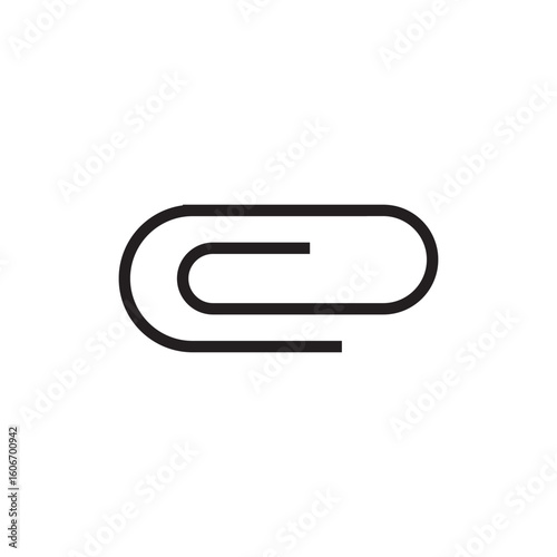 paperclip icon outline editable stroke line drawing eps