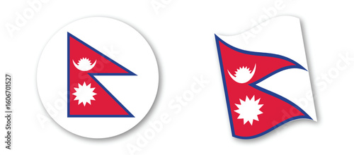 nepal flag vector illustration – national symbol design, patriotic country emblem art