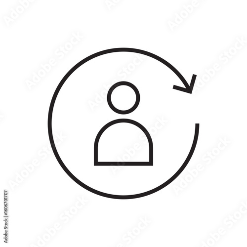 profile refresh icon outline editable stroke line drawing eps