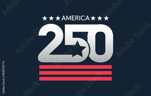 America 250 Background for Celebrating Independence Day of the USA. Vector file.