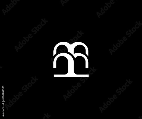 letter m willow tree minimal clean logo