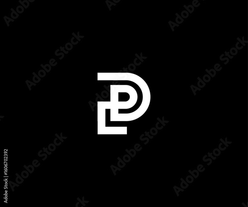 letter pp p pl minimal clean logo