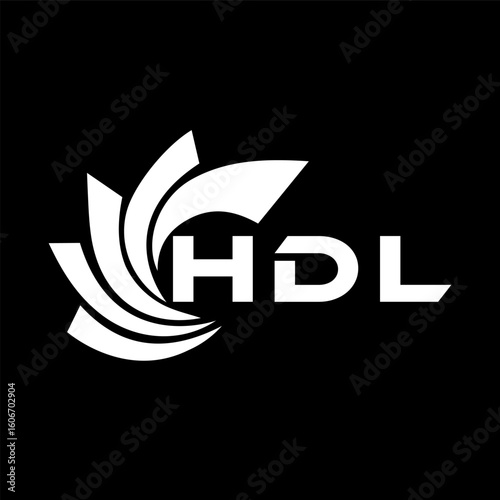 HDL letter design. HDL letter technology logo design on a Black background. HDL Monogram logo design for an entrepreneur and business