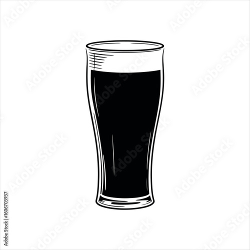 Dark liquid in tall glass beverage drink