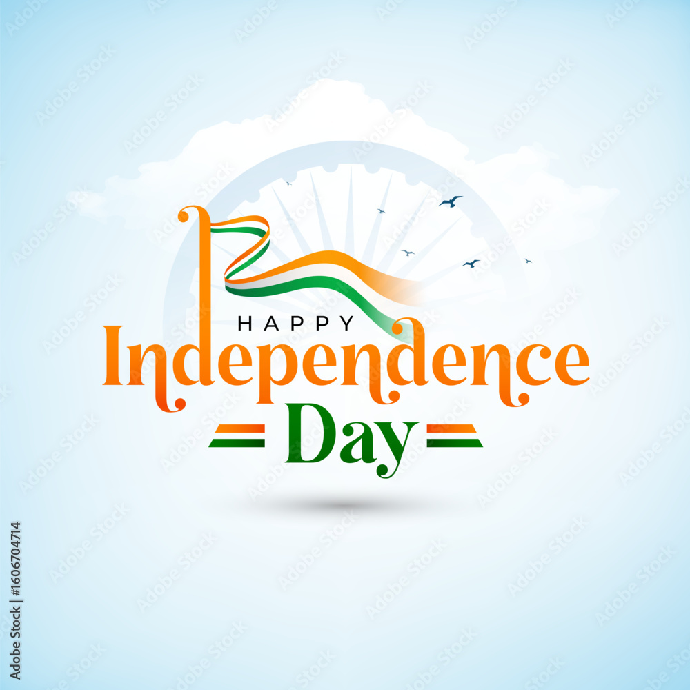 Fototapeta premium Happy Indian Independence Day Celebration Social Banner Design Template, Happy Independence Day Banner Illustration
