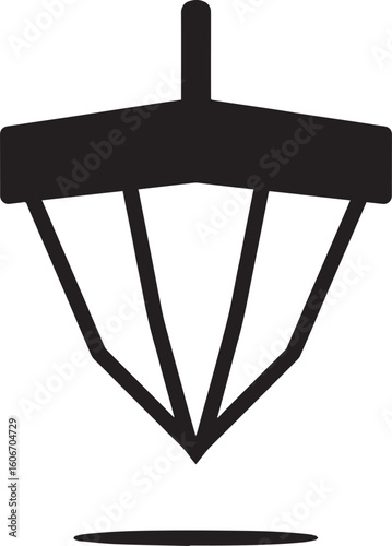 Traditional Dreidel Silhouette Vector | Black Jewish Holiday Icon