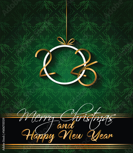 2026 Happy New Year and merry christmas background for your seasonal invitations, festive posters, greetings cards.