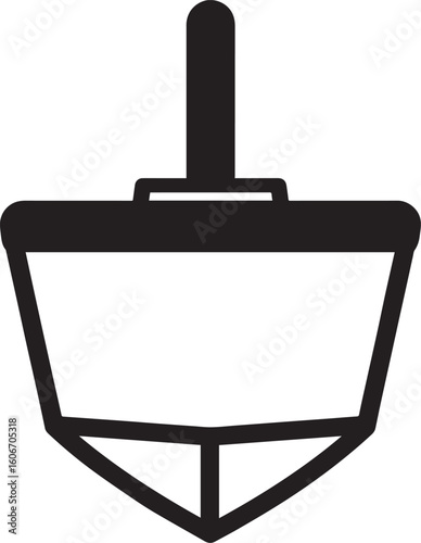 Traditional Dreidel Silhouette Vector | Black Jewish Holiday Icon