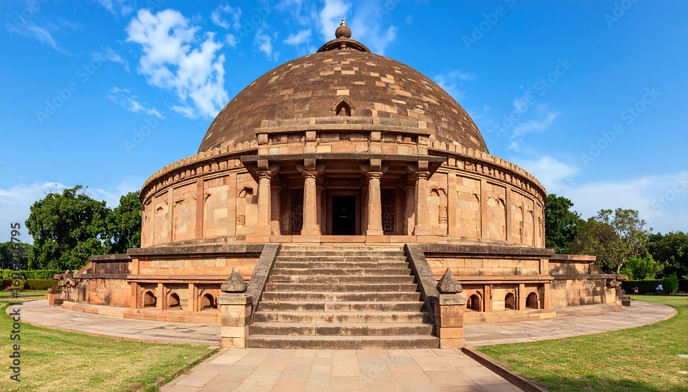 Obraz premium Ancient dome-shaped monument with steps