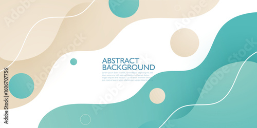 Abstract colorful banner bright green and brown wave background. Horizontal wave fluid shapes pattern element on white color background. Eps10 vector
