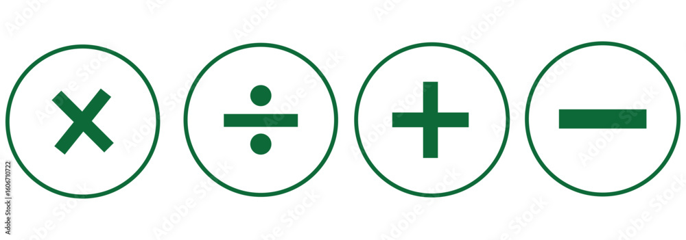 Fototapeta premium Plus minus circular element icon vector illustration. Add and remove round button icons