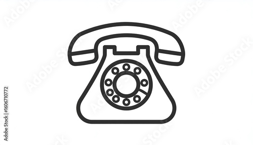 Simple line drawing of a vintage rotary phone