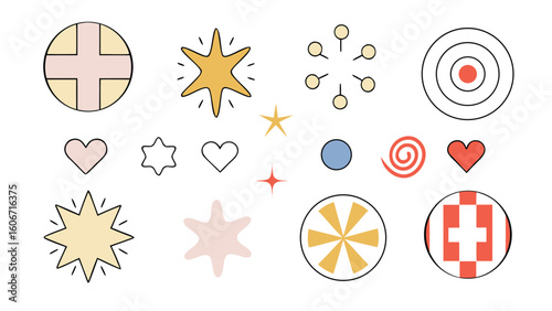 vector illustration of a set of abstract symbols