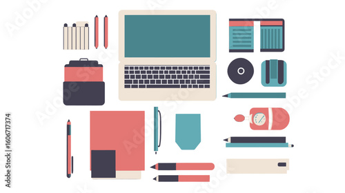 Freelance remote work vector graphic design showing person working on laptop from home or cafe, modern digital nomad lifestyle, flexible career and independent self-employment concept