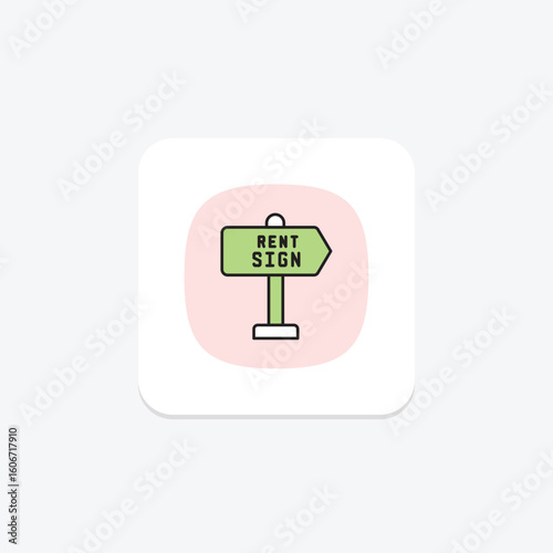 Rent Sign, vector, pixel perfect, illustrator file