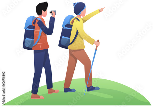 Hiker Backpacker Illustration
