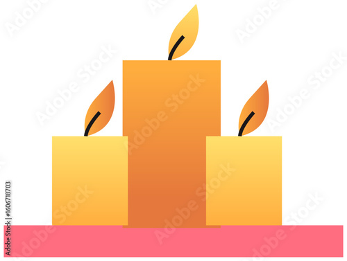 burning spa candles icon