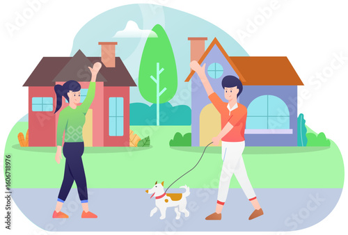 Neighborhood Community Illustration