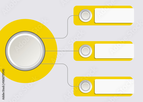 Φωτογραφία Circular Infographic Timeline with Arrow Steps and Glossy 3D Buttons on Dark Gra