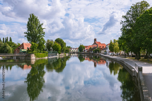 Strolling At River Isar In Landshut