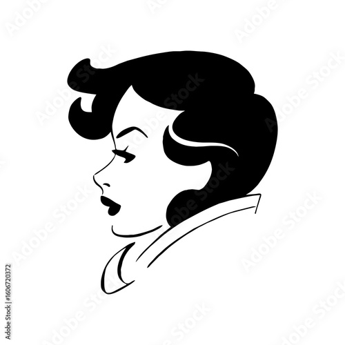 Striking graphic of a woman in profile, perfect for logos, branding, or adding an elegant touch to your design projects.