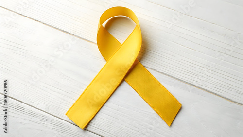 Red awareness ribbon, a symbol of hope and support for AIDS and HIV, isolated on a blue background