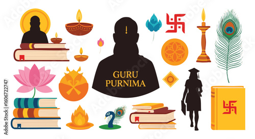 Buddha Purnima Indian Cultural and Religious Symbols Collection