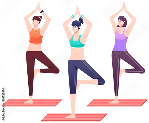 Yoga Class Exercise Illustration