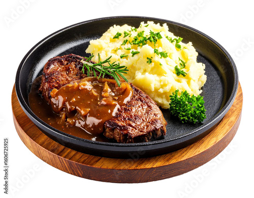 Rustic Chuck Steak Plate with Gravy and Creamy Mash