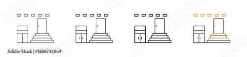 Basement icon set outline style with various sizes