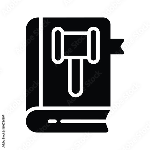 Trendy glyph icon of law book design