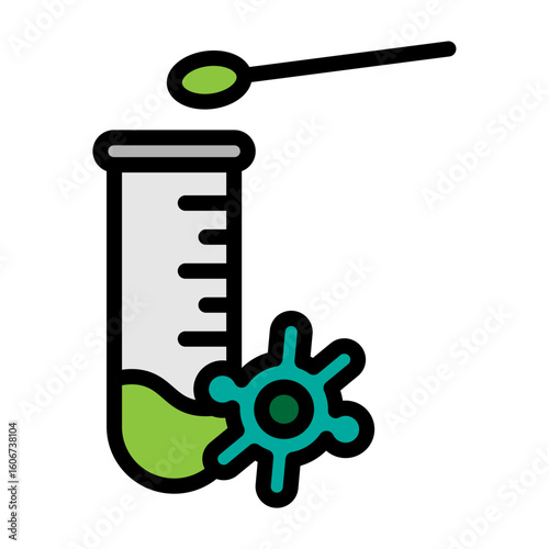 Saliva Collection Tube Vector Filled Icon Design