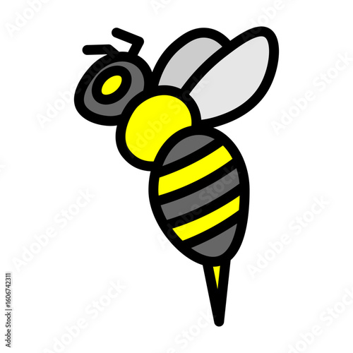 Bee Vector Filled Icon Design