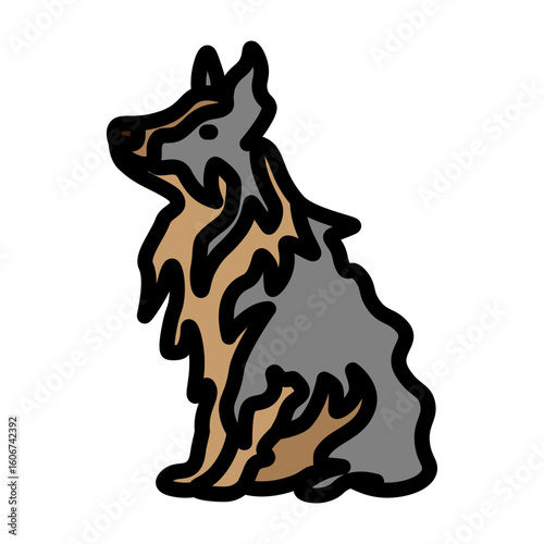 Border Collie Vector Filled Icon Design