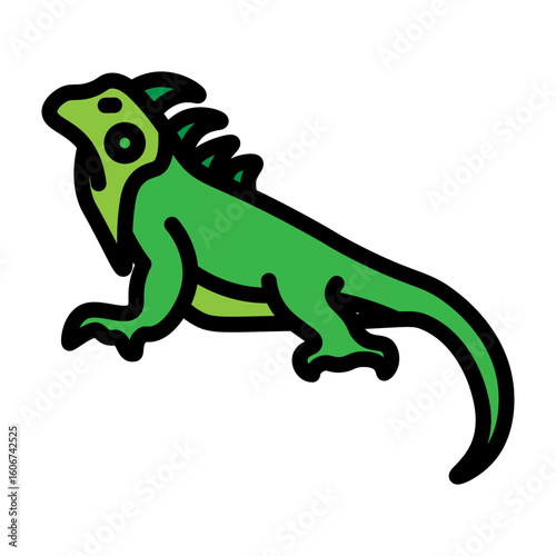 Iguana Vector Filled Icon Design